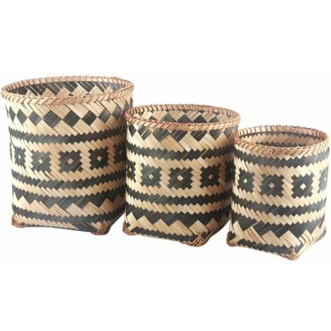 AUBRY GASPARD Corbeilles De Rangement En Bambou (Lot De 3) Multicolore - Naturel 6 AUBRY GASPARD Corbeilles De Rangement En Bambou (Lot De 3) Multicolore - Naturel – Image 4