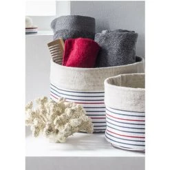 GUY LEVASSEUR Lot De 2 Paniers De Rangement Polycoton Blanc Magellan - Blanc 9 GUY LEVASSEUR Lot De 2 Paniers De Rangement Polycoton Blanc Magellan - Blanc -Petit rangement Soldes Magasin 32038838 4