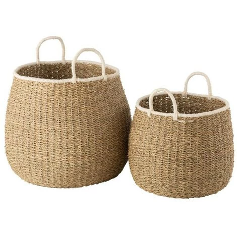 Lot De 2 Paniers Bords Blanc Papier Marron - Calicosy - Marron 3 Lot De 2 Paniers Bords Blanc Papier Marron - Calicosy - Marron