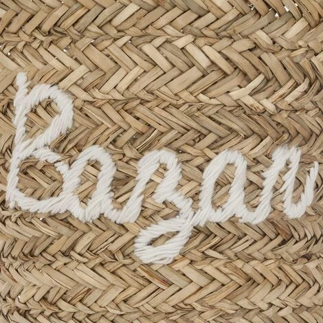 HOMEMAISON Panier En Osier Brodé Bazar Blanc L 38 X L 38 X H 26 Cm - Blanc 5 HOMEMAISON Panier En Osier Brodé Bazar Blanc L 38 X L 38 X H 26 Cm - Blanc – Image 3