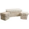 AUBRY GASPARD Malles Carrées En Osier Blanchi (Lot De 3) Beige - Blanc -Petit rangement Soldes Magasin 32394573 1