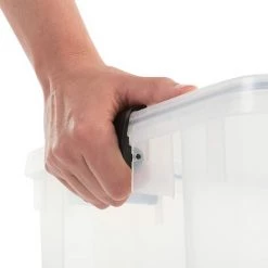 Iris Ohyama, Lot De 2 Boîtes De Rangement, Hermétiques, 50 L, Avec Clips, Empilable , Garage, Cave, Grenier - Air Tight Box AT-L - Transparent -Petit rangement Soldes Magasin 32569390 4