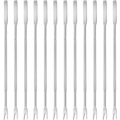 BARES 12pcs Fruits De Mer Cracker Acier Inoxydable Mollusques Et Crustacés Fourchettes Crabe Et Outil De Casse-noix De Cuisine