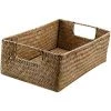 BARES Panier De Rangement Tissé à La Main Rétro Paniers En Osier Rectangulaires Corbeille De Rangement Aux Algues Avec Poignée - Taille M (Jaune) -Petit rangement Soldes Magasin 32814598 1
