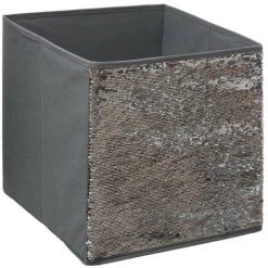 Five - Boîte De Rangement Sequins Réversibles Argent/Rose 31 X 31 Cm - Gris/rose -Petit rangement Soldes Magasin 32832415 3
