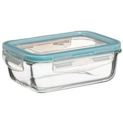 Five - Set De 3 Boites De Conservation Rectangles En Verre Avec Fermeture Par Clips - Bleu 10 Five - Set De 3 Boites De Conservation Rectangles En Verre Avec Fermeture Par Clips - Bleu -Petit rangement Soldes Magasin 32832456 4
