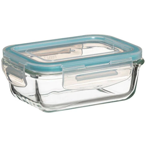 Five - Set De 3 Boites De Conservation Rectangles En Verre Avec Fermeture Par Clips - Bleu 7 Five - Set De 3 Boites De Conservation Rectangles En Verre Avec Fermeture Par Clips - Bleu – Image 5
