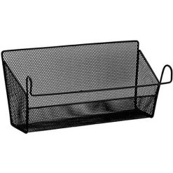 BEARSU Panier De Rangement En Métal Panier De Rangement Multifonctionnel Pour Chevet De Dortoir Et Bureau 36 * 18.5 * 9cm Noir 1 Pcs