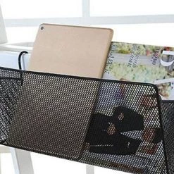 BEARSU Panier De Rangement En Métal Panier De Rangement Multifonctionnel Pour Chevet De Dortoir Et Bureau 36 * 18.5 * 9cm Noir 1 Pcs -Petit rangement Soldes Magasin 32987925 5