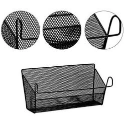 BEARSU Panier De Rangement En Métal Panier De Rangement Multifonctionnel Pour Chevet De Dortoir Et Bureau 36 * 18.5 * 9cm Noir 1 Pcs -Petit rangement Soldes Magasin 32987928 5