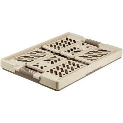 KEEEPER Lot De 2 Boîtes Ben Pliantes Robustes Avec Poignées 45L En Crème Et Marron -Petit rangement Soldes Magasin 33032546 4