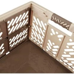 KEEEPER Lot De 2 Boîtes Ben Pliantes Robustes Avec Poignées 45L En Crème Et Marron -Petit rangement Soldes Magasin 33032546 5