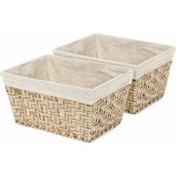 COMPACTOR Lot 2 X Panier De Rangement - Bois Naturel