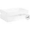DECOWOOD Pack 3 Boîtes Cadre En Noyeryennes Blanches 2 DECOWOOD Pack 3 Boîtes Cadre En Noyeryennes Blanches -Petit rangement Soldes Magasin 33149698 1