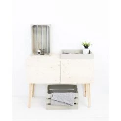 DECOWOOD Boîte Grande Gris Clair 8 DECOWOOD Boîte Grande Gris Clair -Petit rangement Soldes Magasin 33149928 2