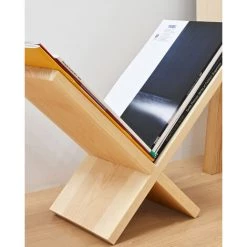 DECOWOOD Porte-revues Mayro Naturel -Petit rangement Soldes Magasin 33150617 3