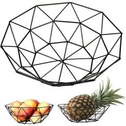 LITZEE Corbeille à Fruits En Métal, Panier De Fruits En Fer Panier De Légumes Panier égouttoir Pour Maison Salon Collation Assiette De Fruits