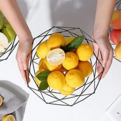 LITZEE Corbeille à Fruits En Métal, Panier De Fruits En Fer Panier De Légumes Panier égouttoir Pour Maison Salon Collation Assiette De Fruits -Petit rangement Soldes Magasin 33169709 3