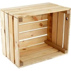 GrandBox Caisse Non Traité 50x40x30 Caisse à Vin Caisse à Fruits Pour Décoration Rangement Vintage Shabby Chic Caisse à Bois De Chauffage:Lot De 1