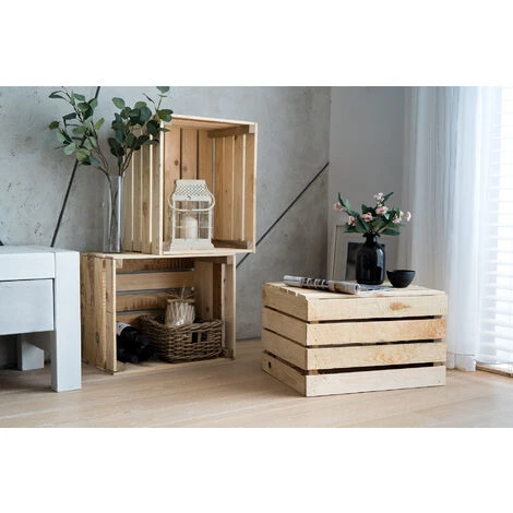 GrandBox Caisse Non Traité 50x40x30 Caisse à Vin Caisse à Fruits Pour Décoration Rangement Vintage Shabby Chic Caisse à Bois De Chauffage:Lot De 1 7 GrandBox Caisse Non Traité 50x40x30 Caisse à Vin Caisse à Fruits Pour Décoration Rangement Vintage Shabby Chic Caisse à Bois De Chauffage:Lot De 1 – Image 5