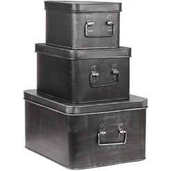 LABEL51 Boîte De Rangement Media 35x27x18 Cm XL Noir Antique - Noir -Petit rangement Soldes Magasin 33252498 5