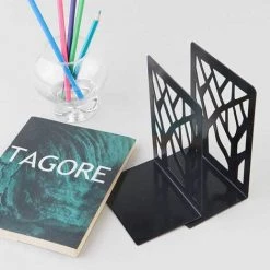 BRIDAY Serre-livres, Bouts De Livres, Bouts De Livres Pour Le Bureau, Serre-livres Pour étagères, Serre-livres, Bouts De Livres Pour Livres Lourds, Porte-étagère Décoratif Pour La Maison, Supports De Serre-livres En Métal, Bouchon De Livre, Avec Porte-stylo -Petit rangement Soldes Magasin 33293602 2