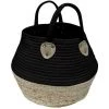 DOUCEUR D'INTÉRIEUR Panière En Fibre De Maïs Osinella Noir - Beige -Petit rangement Soldes Magasin 33344565 1