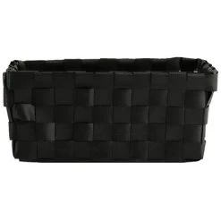 Panier De Bain MSV En Polypropylène De Couleur Noire 19 X 14 X 8 Cm
