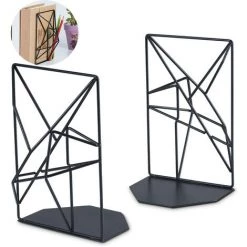 DEVENIRRICHE Serre-livres Métal Noir Porte-livre Antidérapant Résistant Aux Rayures Organisation Des Livres Magazines CD Etc. -Petit rangement Soldes Magasin 33634878 5