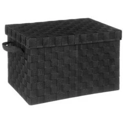 FIVE SIMPLY SMART Lot De 3 Paniers De Rangement "Déco" 40cm Noir -Petit rangement Soldes Magasin 33650689 2