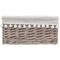 ATMOSPHERA, CRŽATEUR D'INTŽRIEUR Lot De 4 Paniers De Rangement Osier "Folk" 43cm Blanc -Petit rangement Soldes Magasin 33652586 2