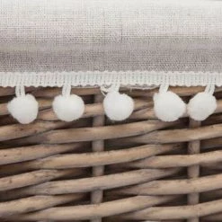 ATMOSPHERA, CRŽATEUR D'INTŽRIEUR Lot De 4 Paniers De Rangement Osier "Folk" 43cm Blanc -Petit rangement Soldes Magasin 33652586 3