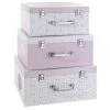 ATMOSPHERA FOR KIDS Set De 3 Boîtes De Rangement "Malle" Rose -Petit rangement Soldes Magasin 33652964 1
