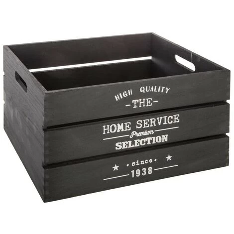 ATMOSPHERA, CRATEUR D'INTRIEUR Lot De 6 Caisses Cagettes "Facto" 40cm Noir 4 ATMOSPHERA, CRATEUR D'INTRIEUR Lot De 6 Caisses Cagettes "Facto" 40cm Noir – Image 2