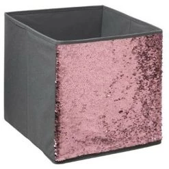 FIVE SIMPLY SMART Boîte De Rangement Pliable Sequin "Shine" 31x31cm Gris