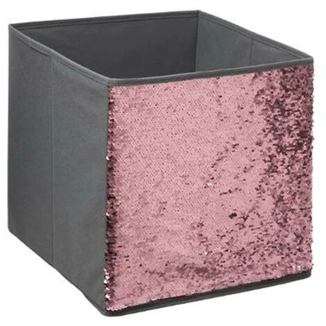 FIVE SIMPLY SMART Boîte De Rangement Pliable Sequin "Shine" 31x31cm Gris 3 FIVE SIMPLY SMART Boîte De Rangement Pliable Sequin "Shine" 31x31cm Gris