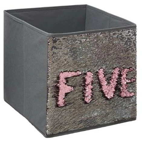 FIVE SIMPLY SMART Boîte De Rangement Pliable Sequin "Shine" 31x31cm Gris 5 FIVE SIMPLY SMART Boîte De Rangement Pliable Sequin "Shine" 31x31cm Gris – Image 3