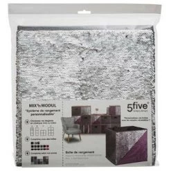FIVE SIMPLY SMART Boîte De Rangement Pliable Sequin "Shine" 31x31cm Gris 11 FIVE SIMPLY SMART Boîte De Rangement Pliable Sequin "Shine" 31x31cm Gris -Petit rangement Soldes Magasin 33655659 5