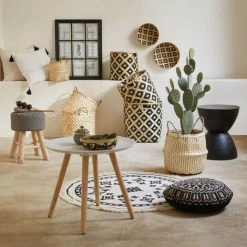 ATMOSPHERA, CRŽATEUR D'INTŽRIEUR Panier De Rangement Pliable à Anses "Seagrass" 40cm Blanc & Naturel -Petit rangement Soldes Magasin 33655724 2