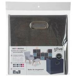 FIVE SIMPLY SMART Boîte De Rangement Pliable "Premium" 31x31cm Gris 6 FIVE SIMPLY SMART Boîte De Rangement Pliable "Premium" 31x31cm Gris -Petit rangement Soldes Magasin 33656120 2