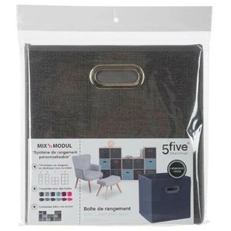 FIVE SIMPLY SMART Boîte De Rangement Pliable "Premium" 31x31cm Gris 4 FIVE SIMPLY SMART Boîte De Rangement Pliable "Premium" 31x31cm Gris – Image 2