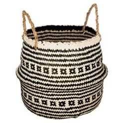 ATMOSPHERA, CRATEUR D'INTRIEUR Panier De Rangement Pliable à Anses "Seagrass" 40cm Noir