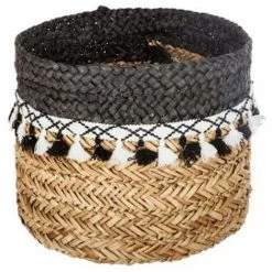 ATMOSPHERA, CRŽATEUR D'INTŽRIEUR Lot De 3 Paniers De Rangement à Pompons "Seagrass" 33cm Noir -Petit rangement Soldes Magasin 33656483 2
