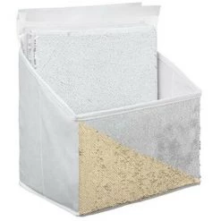 FIVE SIMPLY SMART Boîte De Rangement Pliable Sequin "Shine" 31x31cm Blanc -Petit rangement Soldes Magasin 33656637 4