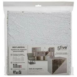 FIVE SIMPLY SMART Boîte De Rangement Pliable Sequin "Shine" 31x31cm Blanc -Petit rangement Soldes Magasin 33656637 5