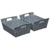 FIVE SIMPLY SMART Lot De 2 Paniers De Rangement "Biseauté" 28cm Gris Clair -Petit rangement Soldes Magasin 33657801 1