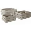 ATMOSPHERA, CRŽATEUR D'INTŽRIEUR Lot De 3 Caisses En Bois "Cagette" 35cm Gris -Petit rangement Soldes Magasin 33659697 1