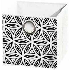 Paris Prix - Panier De Rangement Imprimé "graphic Jungle" 12cm Noir