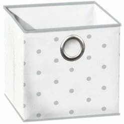 Paris Prix - Panier De Rangement "home Grey" 12cm Blanc