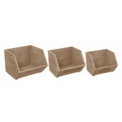 FIVE SIMPLY SMART Lot De 3 Casiers Empilables "Ety" 29cm Naturel
